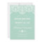 Mint Brocade Lace Wedding Invitation