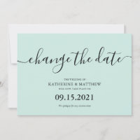 Mint Brush Typography Rescheduled Wedding