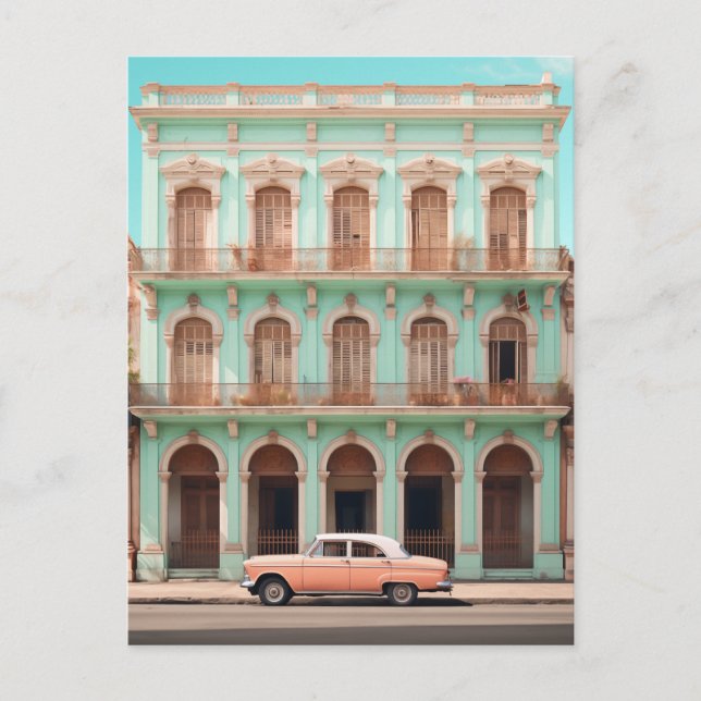 Mint Building Peach Car Havana Cuba Postcard (Front)