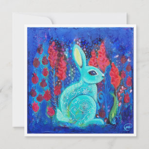 Mint Bunny Mini Art Print Invitation
