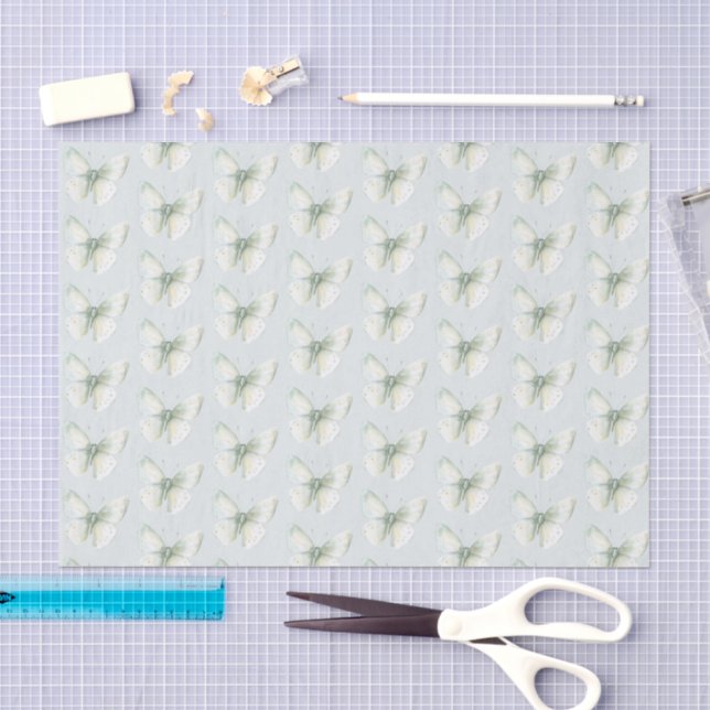 Mint Butterflies Birthday Tissue Paper (Craft)