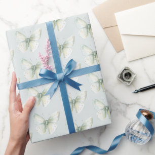 Mint Butterflies Birthday Wrapping Paper