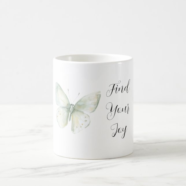 Mint Butterfly Joy Coffee Mug (Center)