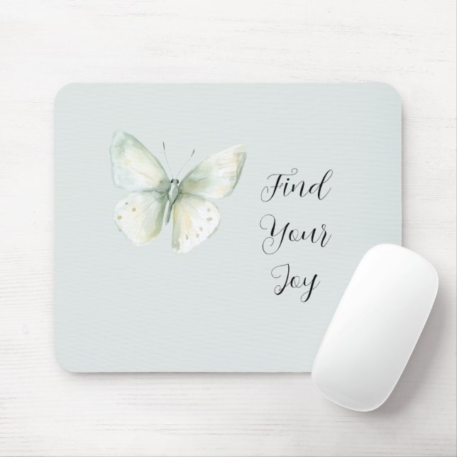 Mint Butterfly Joy Mouse Mat (With Mouse)