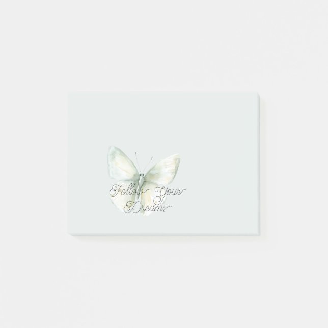 Mint Butterfly Joy Post-it Notes (Front)