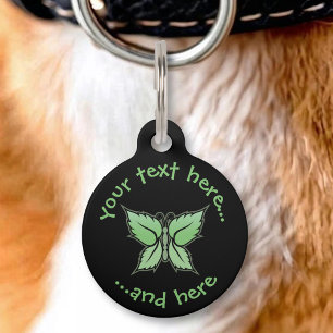 Mint Butterfly Pet Tag