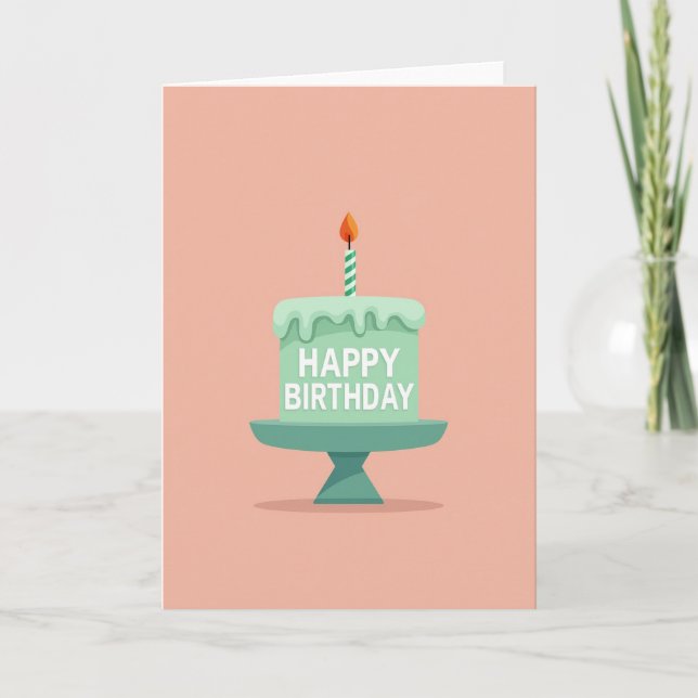 Mint Cake Birthday Card (Front)