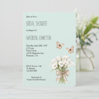 Mint Calla Lilly Floral Butterflies Bridal Shower