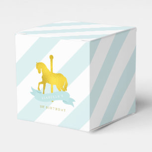 Mint Carousel Horse Birthday Party Favour Box