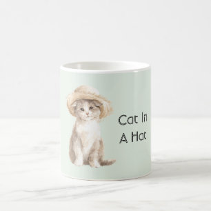 Mint Cat in a Hat   Coffee Mug