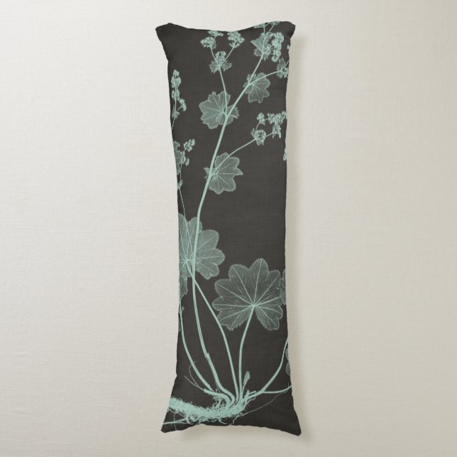 Mint & Charcoal Nature Study I Body Cushion (Front Vertical)