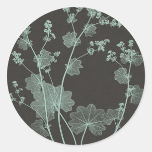 Mint & Charcoal Nature Study I Classic Round Sticker