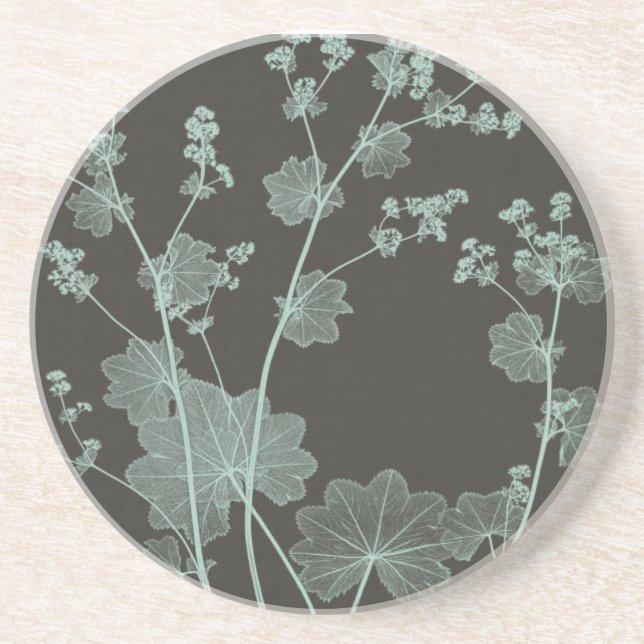 Mint & Charcoal Nature Study I Coaster (Front)