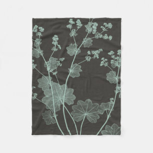 Mint & Charcoal Nature Study I Fleece Blanket