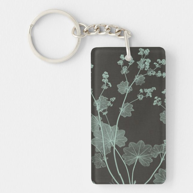 Mint & Charcoal Nature Study I Key Ring (Front)