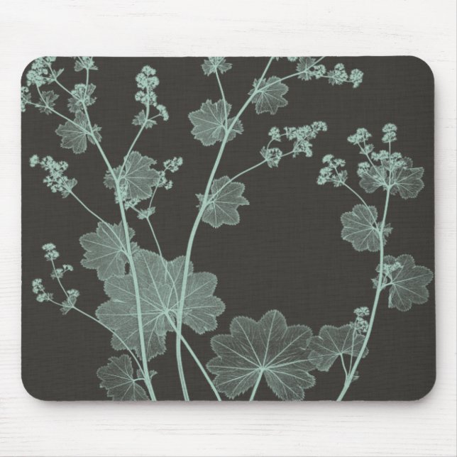 Mint & Charcoal Nature Study I Mouse Mat (Front)