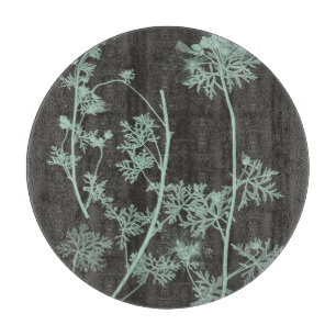 Mint & Charcoal Nature Study IV Cutting Board
