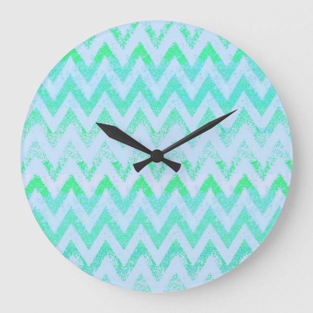 mint chevron clock (Front)