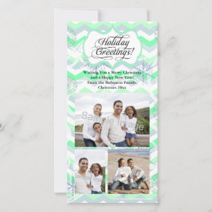 Mint Chevron Holiday Card