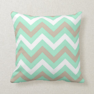 Mint Chevron Throw Pillow
