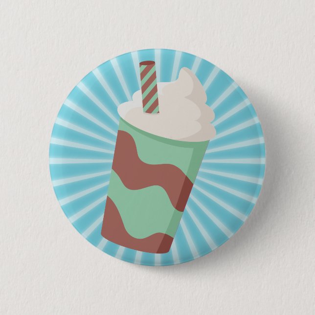Mint Choc Milkshake 6 Cm Round Badge (Front)