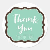 Mint & Chocolate Brown Modern Chic Thank You