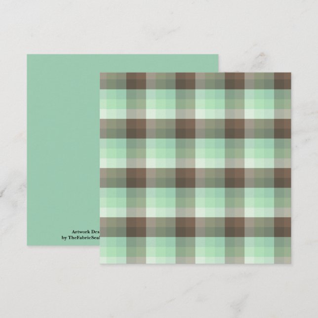 Mint Chocolate Chip Colour Block Plaid Stripes  Card (Front/Back)