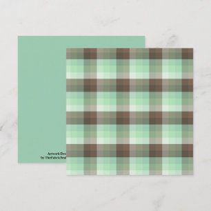Mint Chocolate Chip Colour Block Plaid Stripes  Card