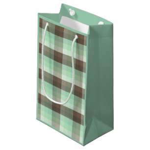 Mint Chocolate Chip Colour Block Plaid Stripes Small Gift Bag
