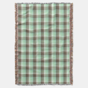 Mint Chocolate Chip Colour Block Plaid Stripes  Throw Blanket