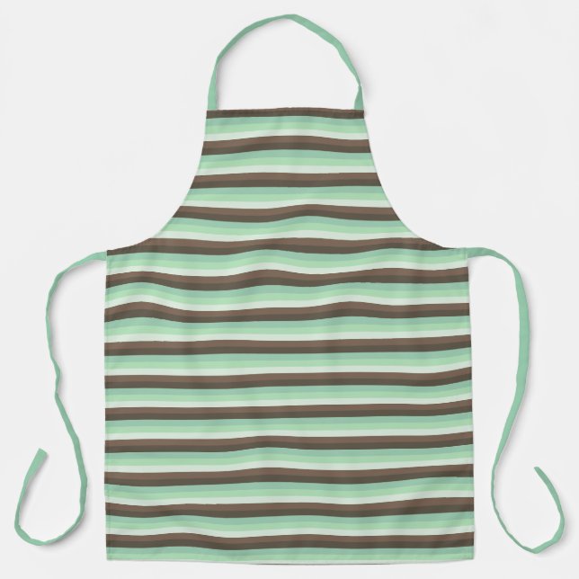 Mint Chocolate Chip Colour Block Stripes  Apron (Front)