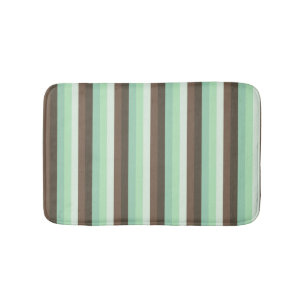 Mint Chocolate Chip Colour Block Stripes  Bath Mat