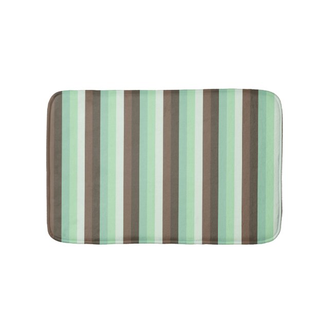 Mint Chocolate Chip Colour Block Stripes  Bath Mat (Front)