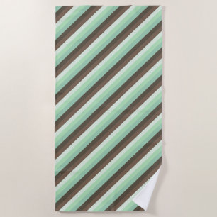 Mint Chocolate Chip Colour Block Stripes  Beach Towel