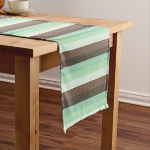 Mint Chocolate Chip Colour Block Stripes Short Table Runner