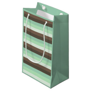 Mint Chocolate Chip Colour Block Stripes  Small Gift Bag