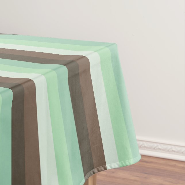 Mint Chocolate Chip Colour Block Stripes  Tablecloth (In Situ)