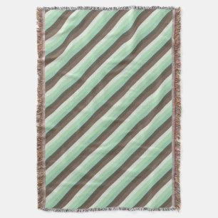 Mint Chocolate Chip Colour Block Stripes  Throw Blanket