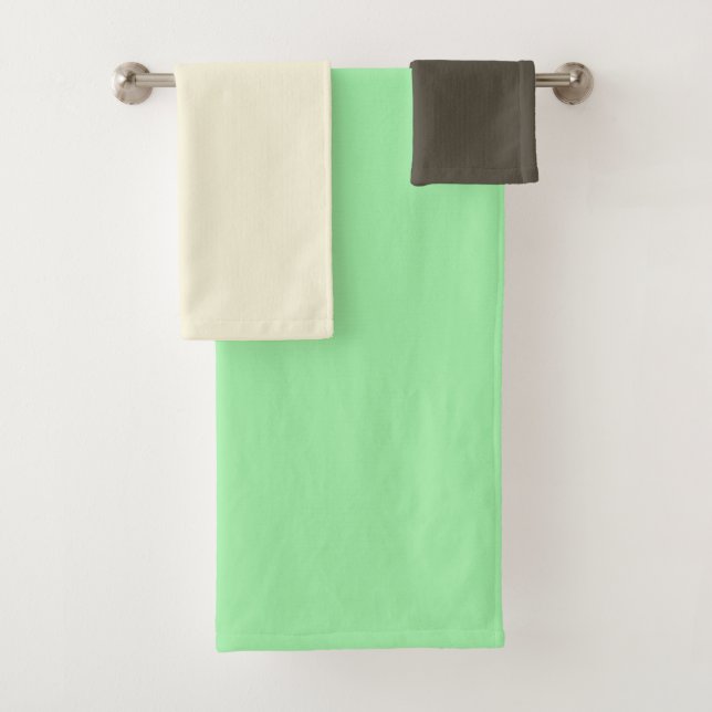 Mint Chocolate Chip Ice Cream Flavour Colours  Bath Towel Set (Insitu)