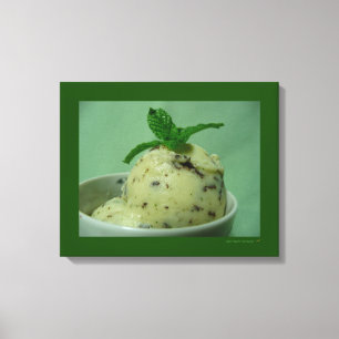 Mint Chocolate Chip Ice Cream Frozen Dessert Canvas Print