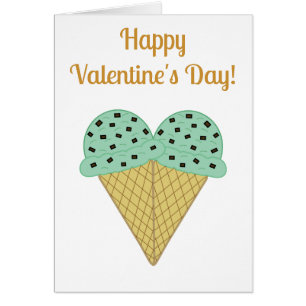 Mint Chocolate Chip Ice Cream Heart Valentine