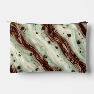 Mint Chocolate Chip Milkshake Marble Design Accessory Pouch