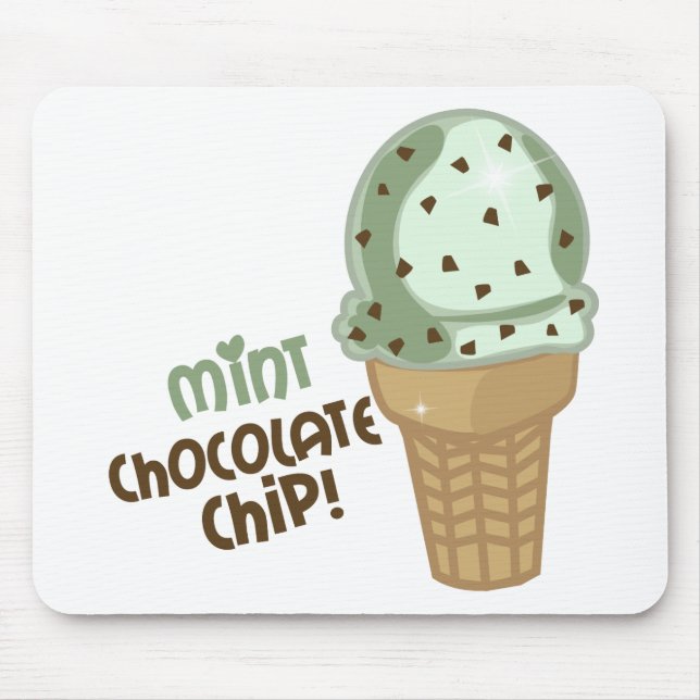 Mint Chocolate Chip with text Mouse Mat (Front)