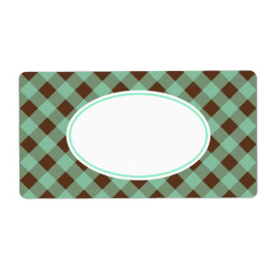 Mint Chocolate Gingham Labels
