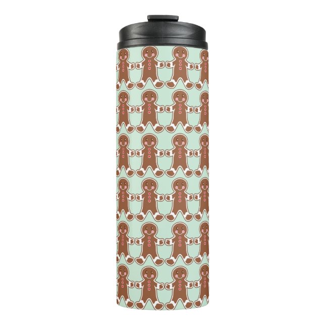Mint Christmas Gingerbread Coffee Tumbler (Front)