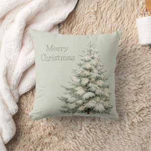 Mint Christmas Tree Lights Cushion