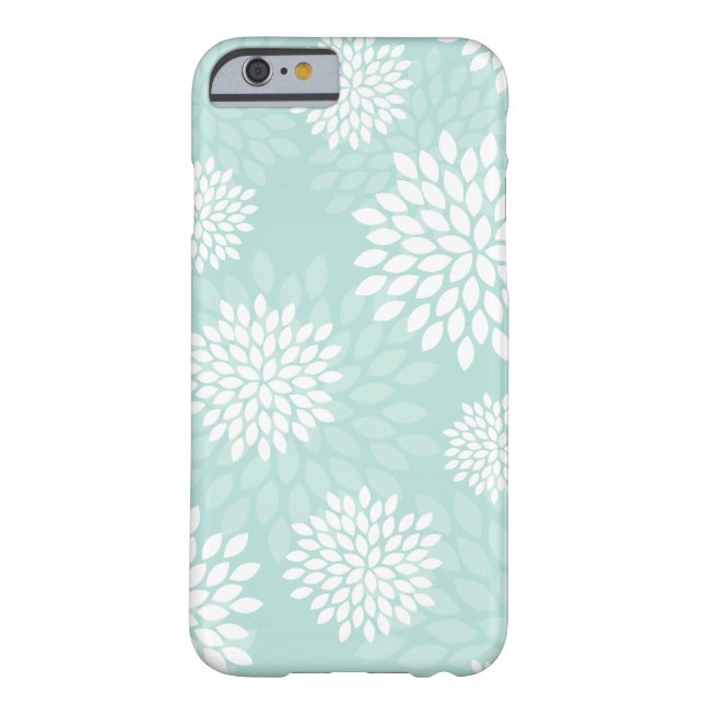 Mint Chrysanthemums Floral Pattern Case-Mate iPhone Case (Back)