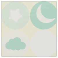 Mint Clouds Moons and Stars Baby Nursery Pattern