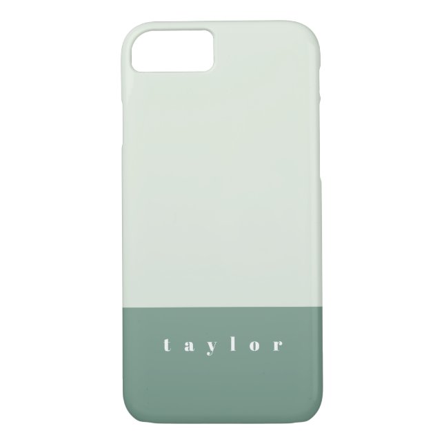 Mint Colour Block Personalised Case-Mate iPhone Case (Back)