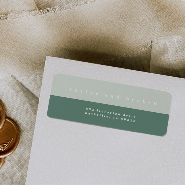 Mint Colour Block Return Address Labels (Creator Uploaded)